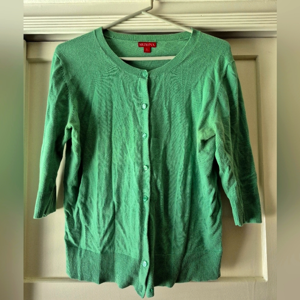 Cardigan, Merona Brand, Green, Large